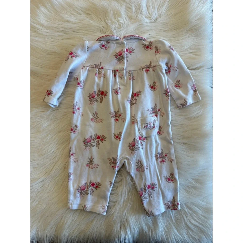Janie and Jack bird floral print one piece size‎ 0/3m EUC